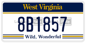 8B1857  license plate in WV