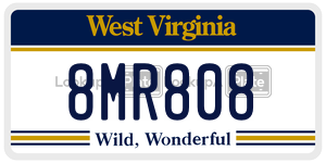 8MR808  license plate in WV