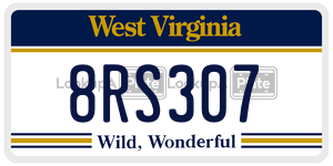 8RS307  license plate in WV
