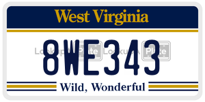 8WE343  license plate in WV