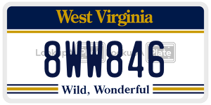 8WW846  license plate in WV