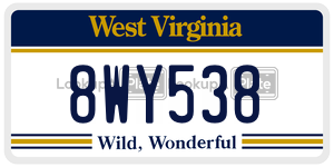 8WY538  license plate in WV