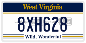 8XH628  license plate in WV