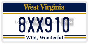 8XX910  license plate in WV