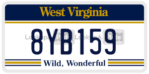 8YB159  license plate in WV