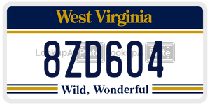 8ZD604  license plate in WV