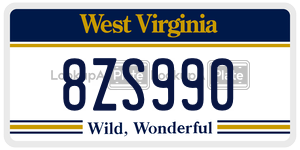 8ZS990  license plate in WV