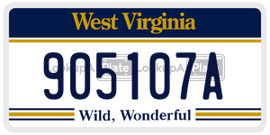 905107A  license plate in WV