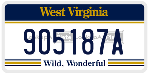 905187A  license plate in WV
