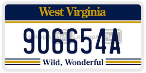 906654A  license plate in WV