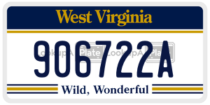 906722A  license plate in WV