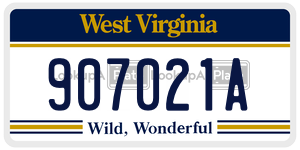 907021A  license plate in WV