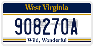 908270A  license plate in WV