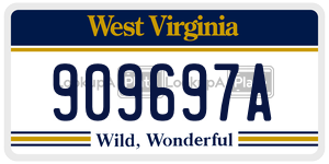 909697A  license plate in WV
