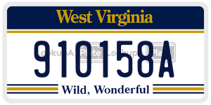 910158A license plate in West Virginia