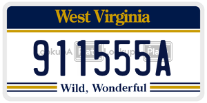 911555A  license plate in WV