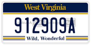 912909A  license plate in WV