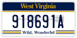 918691A  license plate in WV
