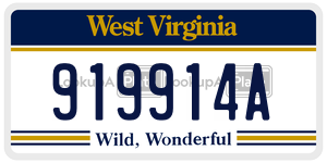 919914A  license plate in WV
