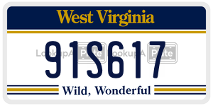91S617  license plate in WV