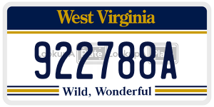 922788A  license plate in WV