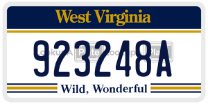 923248A  license plate in WV