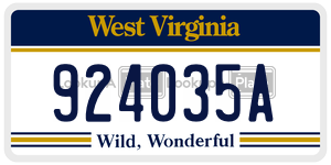 924035A  license plate in WV