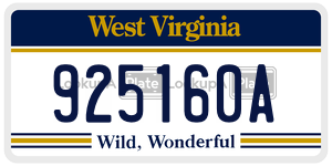 925160A  license plate in WV