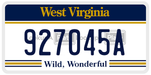 927045A  license plate in WV