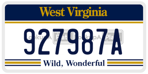 927987A  license plate in WV