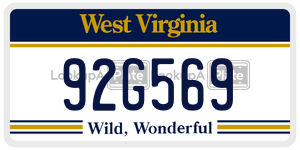 92G569  license plate in WV