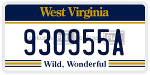 930955A  license plate in WV