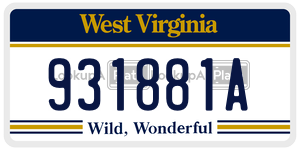 931881A  license plate in WV