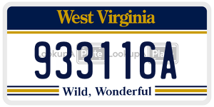 933116A  license plate in WV