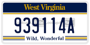 939114A  license plate in WV
