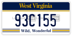 93C155  license plate in WV