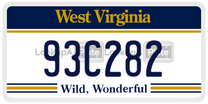 93C282  license plate in WV
