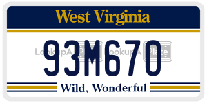 93M670  license plate in WV