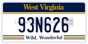 93N626  license plate in WV