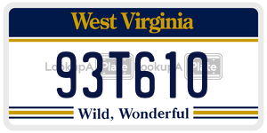 93T610  license plate in WV