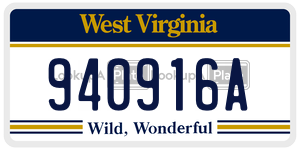 940916A  license plate in WV