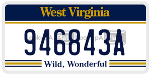 946843A  license plate in WV