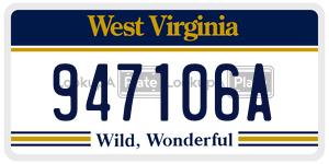 947106A  license plate in WV