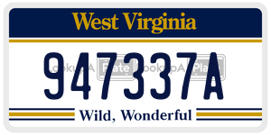 947337A  license plate in WV