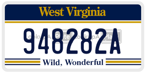 948282A  license plate in WV