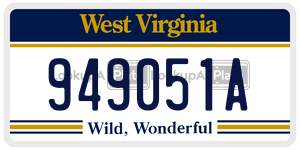 949051A  license plate in WV