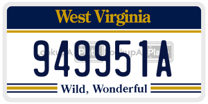 949951A  license plate in WV