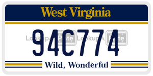 94C774  license plate in WV
