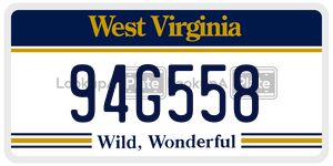 94G558  license plate in WV