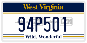 94P501  license plate in WV